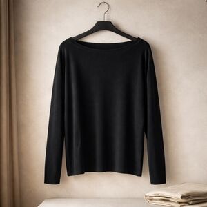 Elegant Velour Black Women's Top